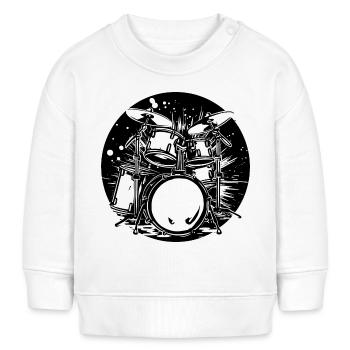 Graphismes de batterie - Sweat bébé bio Stanley/Stella - blanc - Devant