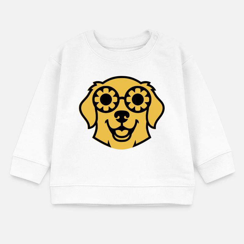Labrador Blume Brille Peace Comic Baby Organic Sweatshirt Baby Changer von Stanley/Stella