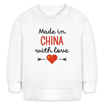 Made in China with Love – Baby Clothes - Baby Sweatshirt by Stanley/Stella - white - Front