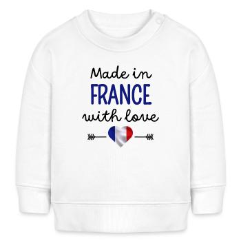Made in France with Love – Baby Clothes - Baby Sweatshirt by Stanley/Stella - white - Front
