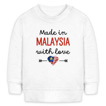 Made in Malaysia with Love – Baby Clothes - Baby Sweatshirt by Stanley/Stella - white - Front