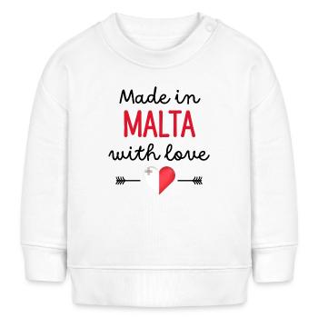 Made in Malta with Love – Baby Clothes - Baby Sweatshirt by Stanley/Stella - white - Front
