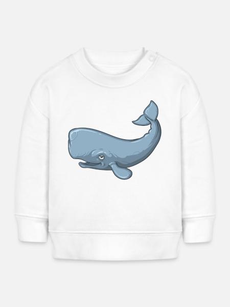 Sperm Whale - Baby Organic Sweatshirt Baby Changer von Stanley/Stella - Weiß