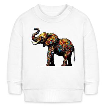 Elefant - Baby Organic Sweatshirt Baby Changer von Stanley/Stella - Weiß - Vorne
