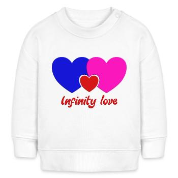 infinity love. Unendliche Liebe: Verbundene Herzen - Baby Organic Sweatshirt Baby Changer von Stanley/Stella - Weiß - Vorne
