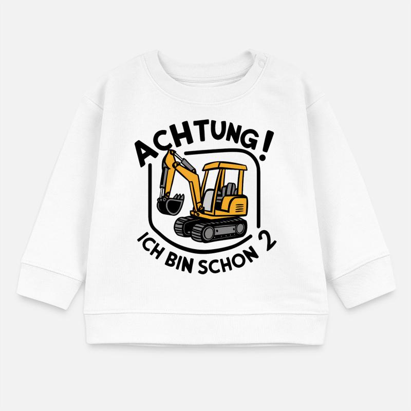 Ich bin schon 2 - Bagger Baby Organic Sweatshirt Baby Changer von Stanley/Stella