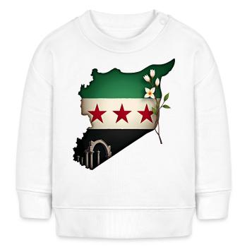 flagge syrien - syrien map - Baby Organic Sweatshirt Baby Changer von Stanley/Stella - Weiß - Vorne