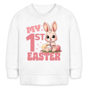 Ostern Osterhase Ostereier - My First Easter - Baby Organic Sweatshirt Baby Changer von Stanley/Stella - Weiß - Vorne