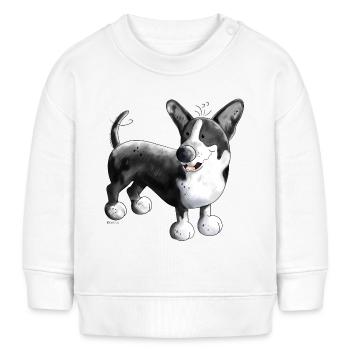 Welsh Corgi Cardigan - Baby Organic Sweatshirt Baby Changer von Stanley/Stella - Weiß - Vorne