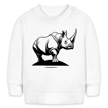 Totem du Rhinoceros - Sweat bébé bio Stanley/Stella - blanc - Devant