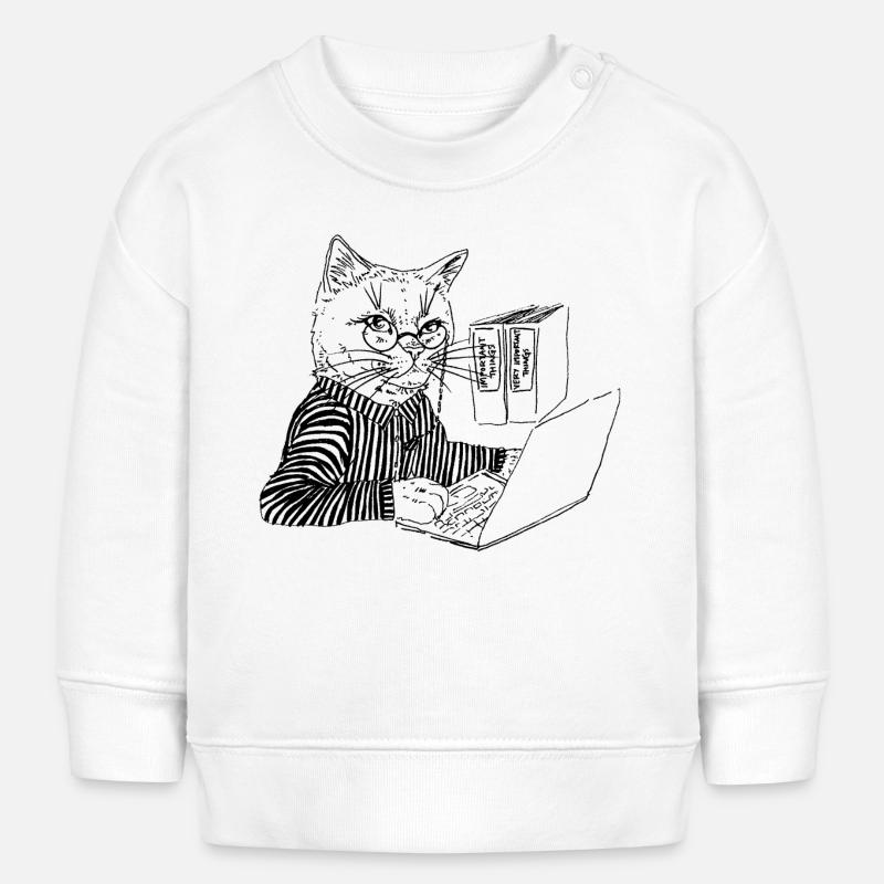 OFFICE KITTY - Baby Sweatshirt by Stanley/Stella - white