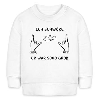 Angeln - Ich schwöre, er war so groß - Baby Organic Sweatshirt Baby Changer von Stanley/Stella - Weiß - Vorne