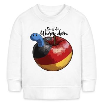 In Deutschland ist der blaue Wurm im Apfel Fck afd - Baby Organic Sweatshirt Baby Changer von Stanley/Stella - Weiß - Vorne