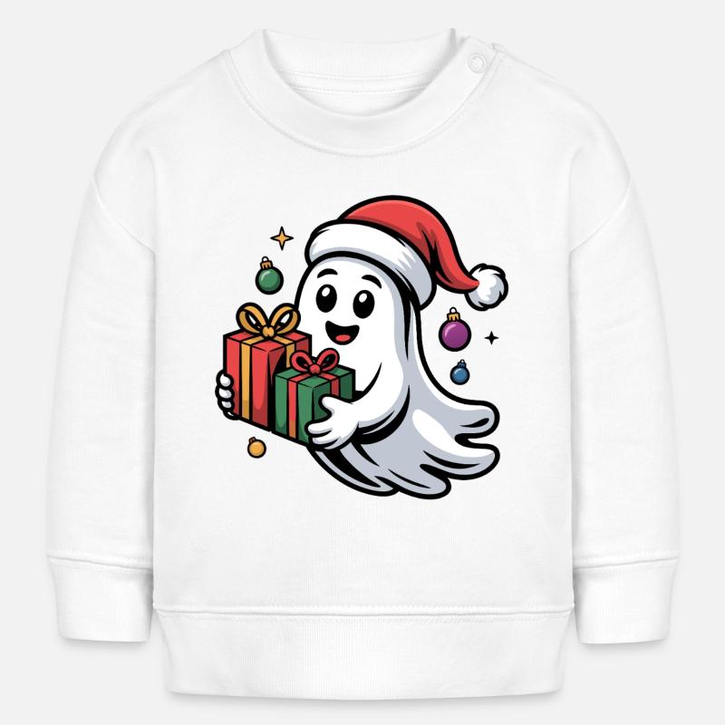 Weihnachtsgeist mit Geschenken - Sweat bébé bio Stanley/Stella - blanc