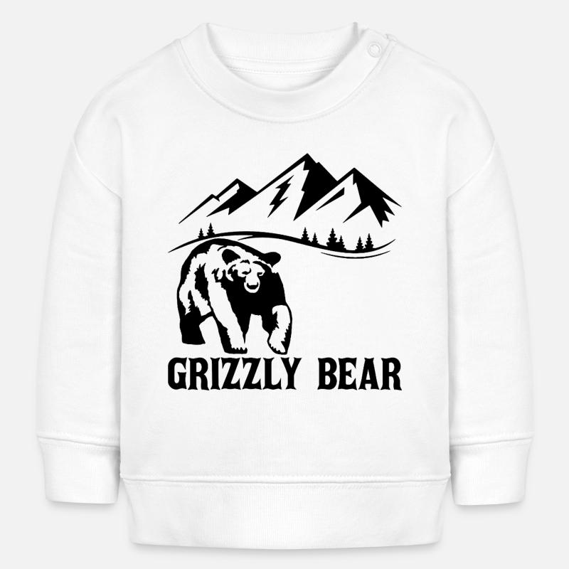 Randonnée avec un ours (noir) - Sweat bébé bio Stanley/Stella - blanc