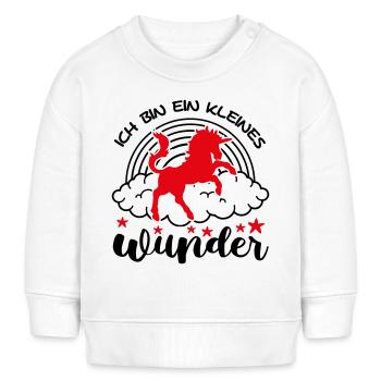 Ich bin ein kleines Wunder Einhorn Babysprüche - Baby Organic Sweatshirt Baby Changer von Stanley/Stella - Weiß - Vorne