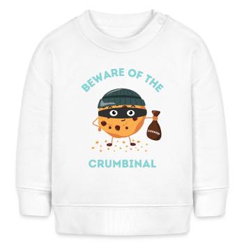 Méfiez-vous du crumbinal - Voleur de biscuits - Sweat bébé bio Stanley/Stella - blanc - Devant