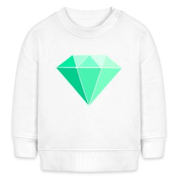 Edelsteine: Smaragt Zeichnung / Symbol. Juwel. - Baby Organic Sweatshirt Baby Changer von Stanley/Stella - Weiß - Vorne