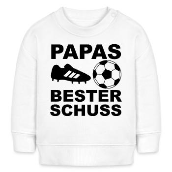 Daddy's Best Shot, Baby Boy Soccer Gift - Baby Sweatshirt by Stanley/Stella - white - Front