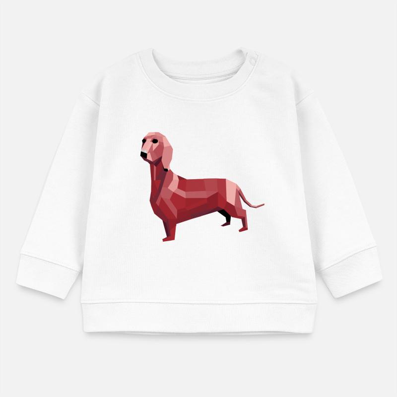 Teckel low poly rouge Sweat bébé bio Stanley/Stella