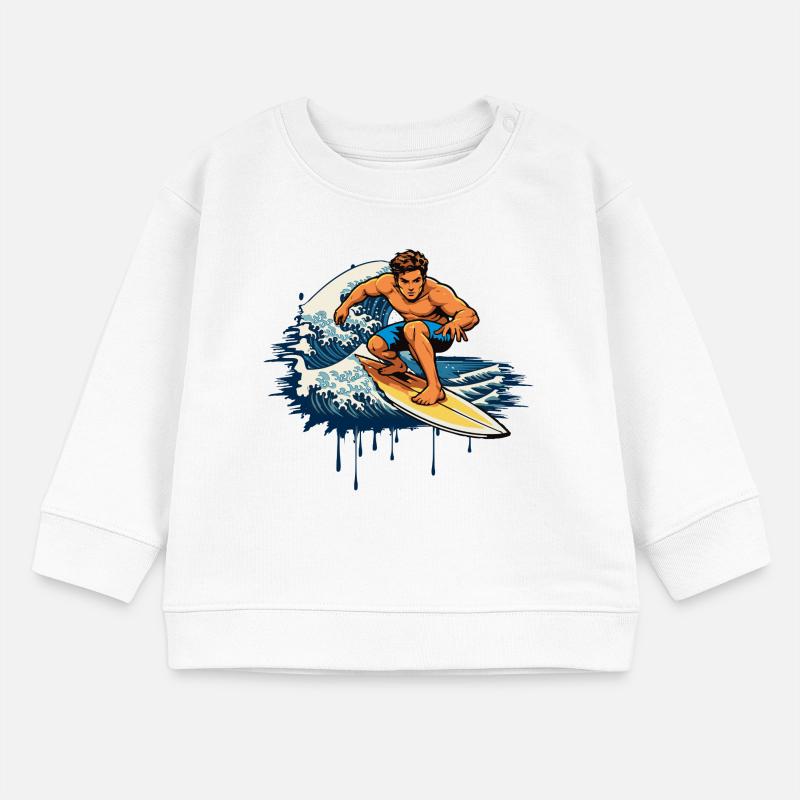 Dynamische Graffiti Illustration  eines Surfers Baby Organic Sweatshirt Baby Changer von Stanley/Stella