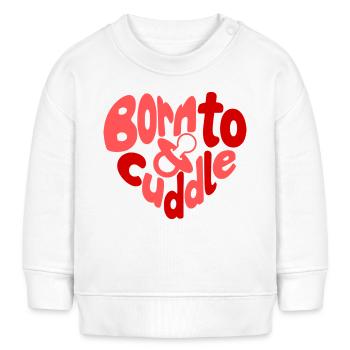 Né pour câliner - Geboren zum Kuscheln Herz - Sweat bébé bio Stanley/Stella - blanc - Devant