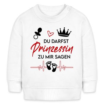 Prinzessin Königin Lieblingskind Babysprüche  - Baby Organic Sweatshirt Baby Changer von Stanley/Stella - Weiß - Vorne