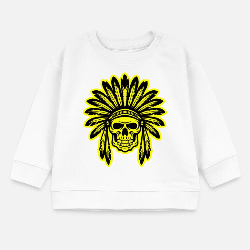 Apache Indian Chief Skull Baby Sweatshirt by Stanley/Stella