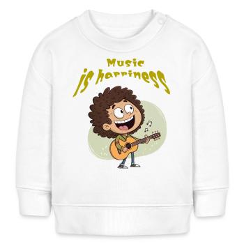 Dessin animé drôle - Sweat bébé bio Stanley/Stella - blanc - Devant