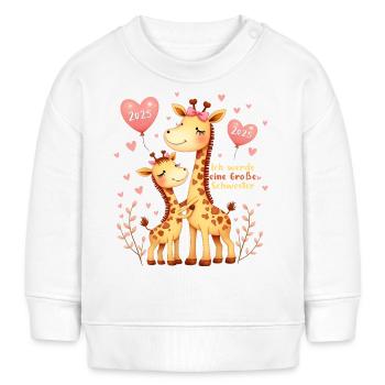 Ich werde große Schwester 2025 - Baby Organic Sweatshirt Baby Changer von Stanley/Stella - Weiß - Vorne
