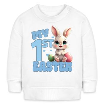 Babys erstes Osterfest - Ostern Osterhase Osterei - Baby Organic Sweatshirt Baby Changer von Stanley/Stella - Weiß - Vorne