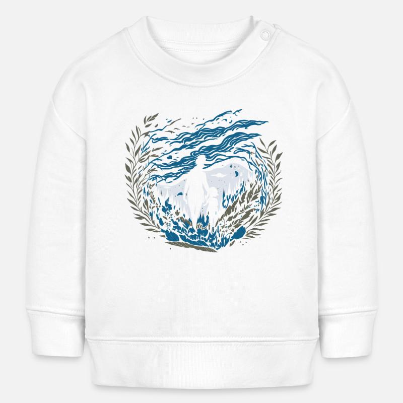 Ätherisches Flüstern - Baby Organic Sweatshirt Baby Changer von Stanley/Stella - Weiß