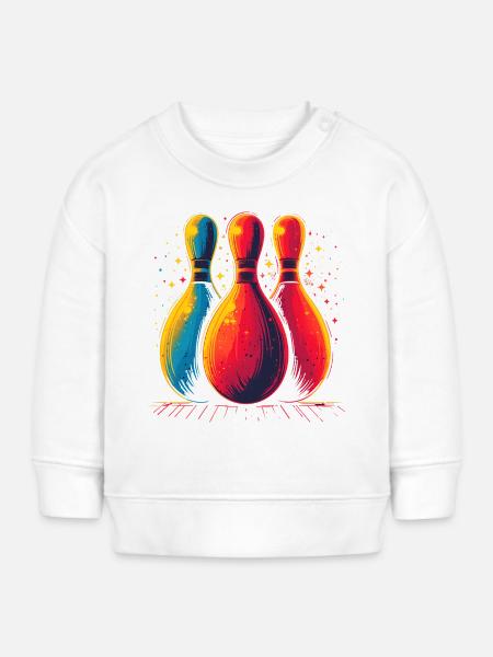 Bowling Retro Look - Baby Organic Sweatshirt Baby Changer von Stanley/Stella - Weiß