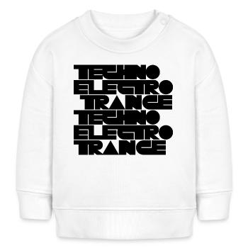 Musique techno électro trance - Sweat bébé bio Stanley/Stella - blanc - Devant