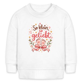 So klein geliebt – Babymotiv Herzen - Baby Organic Sweatshirt Baby Changer von Stanley/Stella - Weiß - Vorne