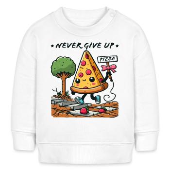 Never Give UP PIZZA - Baby Organic Sweatshirt Baby Changer von Stanley/Stella - Weiß - Vorne