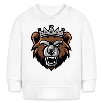Couronne de tête d’ours - Sweat bébé bio Stanley/Stella - blanc - Devant