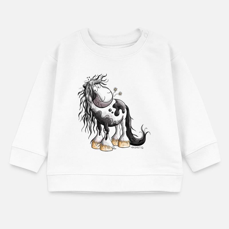 Lustiger Irish Tinker Schecke Pferd Pferde  Baby Organic Sweatshirt Baby Changer von Stanley/Stella