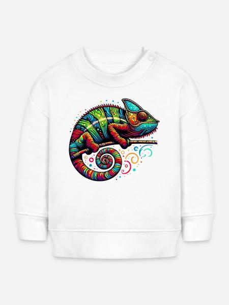 Chamäleon - Baby Organic Sweatshirt Baby Changer von Stanley/Stella - Weiß