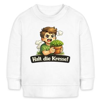 Halt die Kresse lustiges Wortspiel Wortwitz Shirt - Baby Organic Sweatshirt Baby Changer von Stanley/Stella - Weiß - Vorne