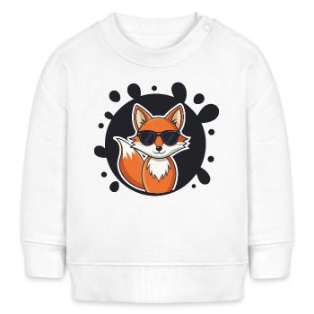 Chic fox sunglasses on black - Baby Sweatshirt by Stanley/Stella - white - Front