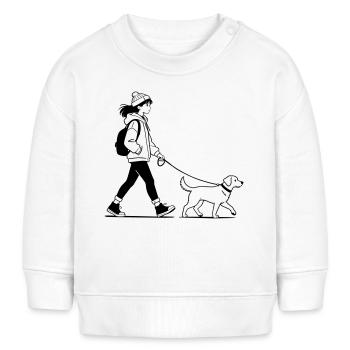 Promenade de chien - Sweat bébé bio Stanley/Stella - blanc - Devant