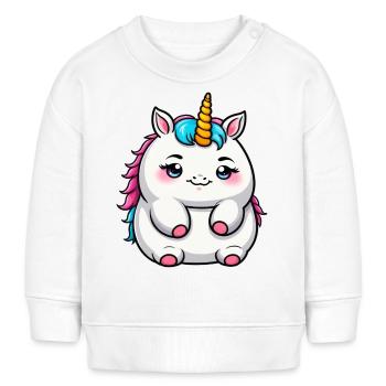 Süßes dickes Einhorn - Baby Organic Sweatshirt Baby Changer von Stanley/Stella - Weiß - Vorne