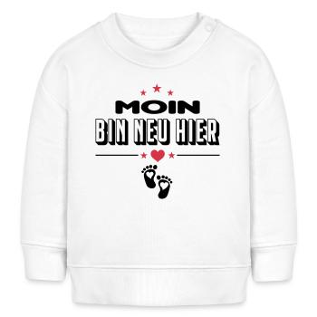 Moin Bin neu hier New Baby Baby Säugling - Baby Organic Sweatshirt Baby Changer von Stanley/Stella - Weiß - Vorne