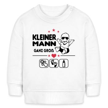 Kleiner Mann Ganz Gross Baby Säugling - Baby Organic Sweatshirt Baby Changer von Stanley/Stella - Weiß - Vorne