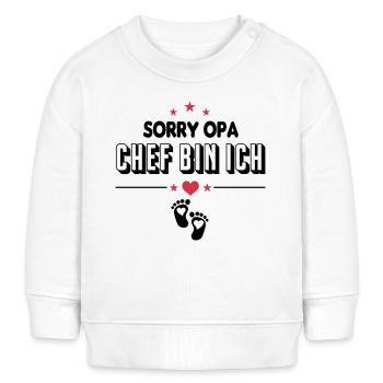 Opa Chef bin ich Baby Sprüche - Baby Organic Sweatshirt Baby Changer von Stanley/Stella - Weiß - Vorne