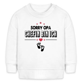 Opa Chefin bin ich Baby Sprüche - Baby Organic Sweatshirt Baby Changer von Stanley/Stella - Weiß - Vorne