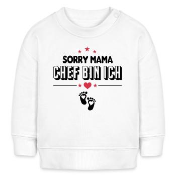 Mama Chef bin ich Baby Sprüche - Baby Organic Sweatshirt Baby Changer von Stanley/Stella - Weiß - Vorne