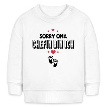 Oma Chefin bin ich Baby Sprüche - Baby Organic Sweatshirt Baby Changer von Stanley/Stella - Weiß - Vorne