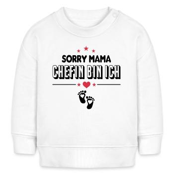 Mama Chefin bin ich Baby Sprüche - Baby Organic Sweatshirt Baby Changer von Stanley/Stella - Weiß - Vorne